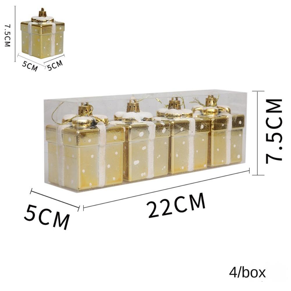 DIY Crafts окрашенный рождественский подарок пластик 4/5 см елочное украшение подвеска подвесное украшение рождественские подарки коробки подвеска