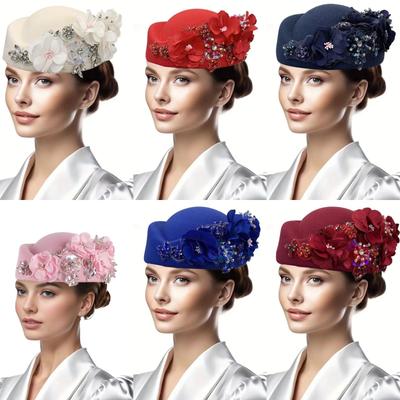 Женские модные шерстяные костюмы для выступлений, цилиндры, форменные головные уборы бортпроводников