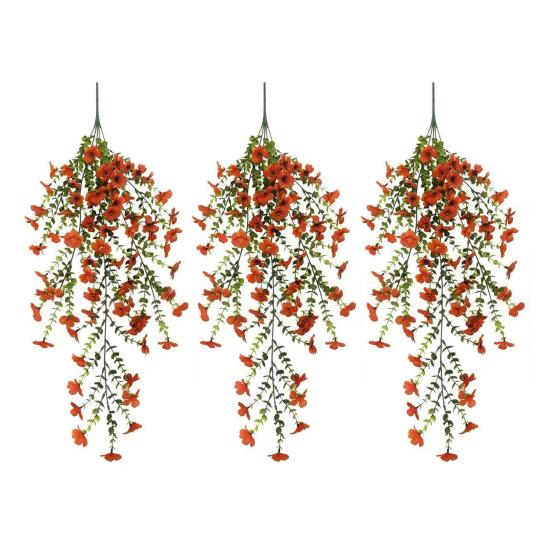 1/2/3/6Pcs Hanging Artificial Violet Flower UV Resistant Realistic Fake Flower Wedding Party Indoor Outdoor Garden Wall Hanging Faux Flower Decoration