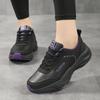 Fashion Black Leather Sports Sneakers Casual Lightweight Non-slip Shoes Women 2024 Spring Outdoor Comfort Slip On Jogging Running Shoes