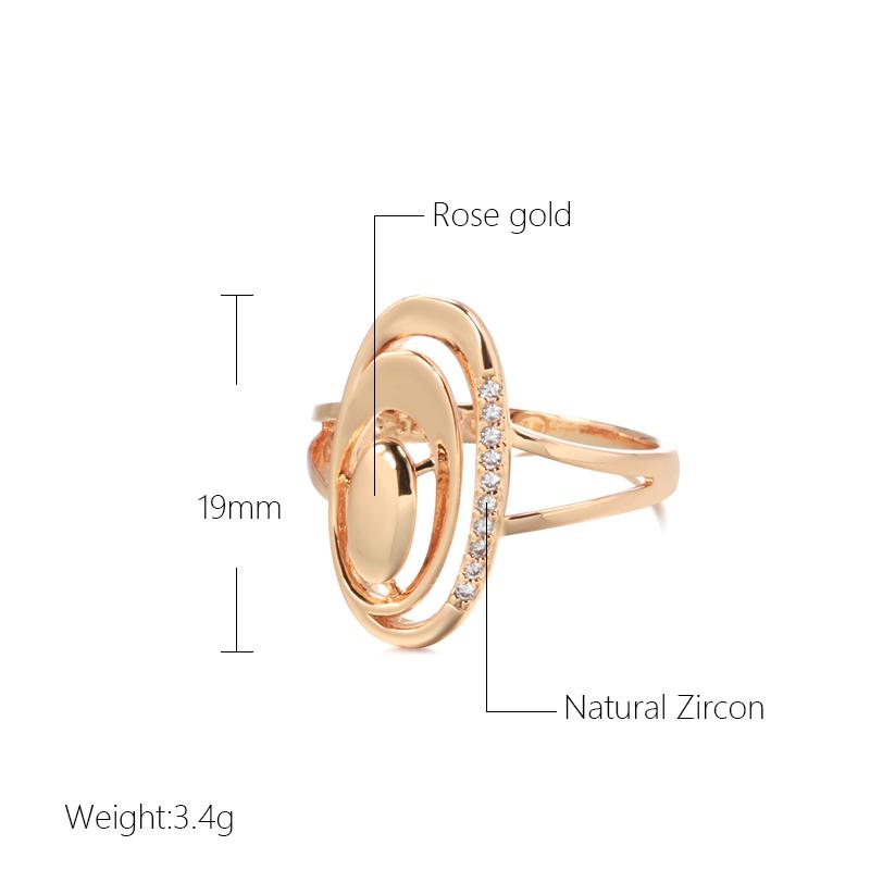 Женские кольца большого размера из розового золота Kinel Элегантные обручальные кольца