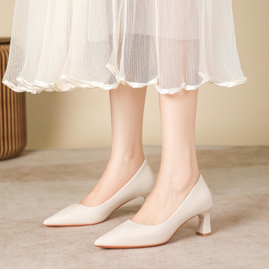 High Heel Court Shoes For Women With Superfiber Material For Work And Casual Wear