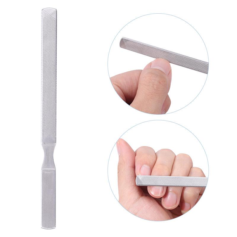 Nail Art Stainless Steel Nail File Double Head Pointed Head Flat Head Multifunctional Nail Polishing Tool Reticulated Nail Trimmer