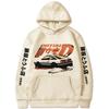 Anime Initial D Printed Hoodies Summer Teenage Casual Loose Fashion Retro Wild Streetwear Y2K Long Sleeve Fleece