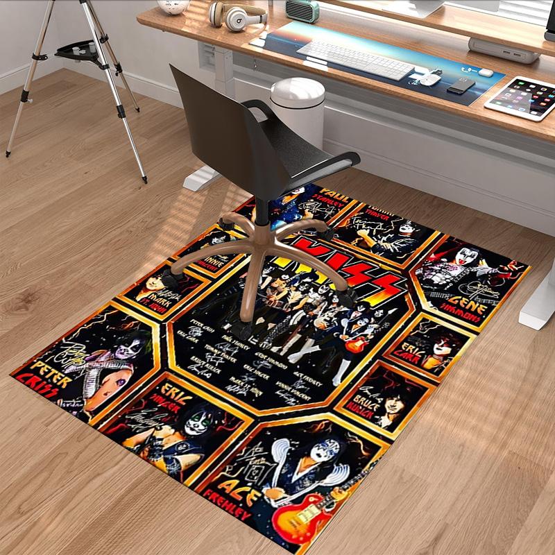 Kiss Band Poster Carpet For Playroom Bedroom Living Room Sofa Home Decorkids Game Area Rug Nonslip Floor Mat