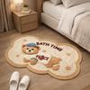 Cute Style Anti Slip Cartoon Floor Mat Animal Pattern Absorbent Absorbent Rug Soft Imitation Weaving Entry Doormat Entry