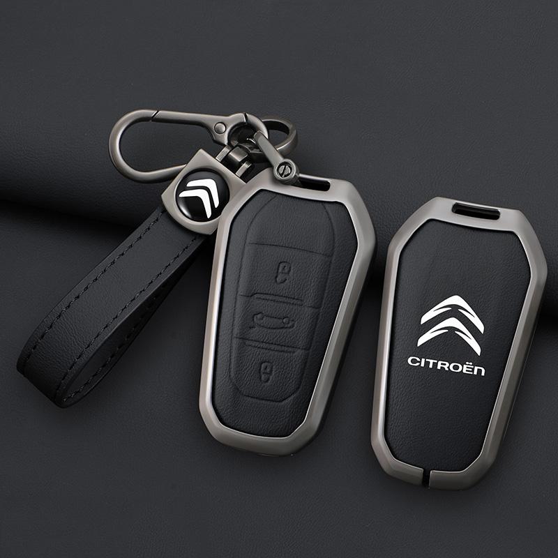 ALO2 Zinc Alloy Leather Car Remote Key Case Cover Protector Shell Fob durable For Citroen C4 Picasso DS3 DS4 DS5 DS6 Auto Accessories