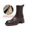 Krazing Pot Microfiber Round Toe Chunky Heels Motorcycle Boots Size 42 Zip Women Platform Ankle Boots