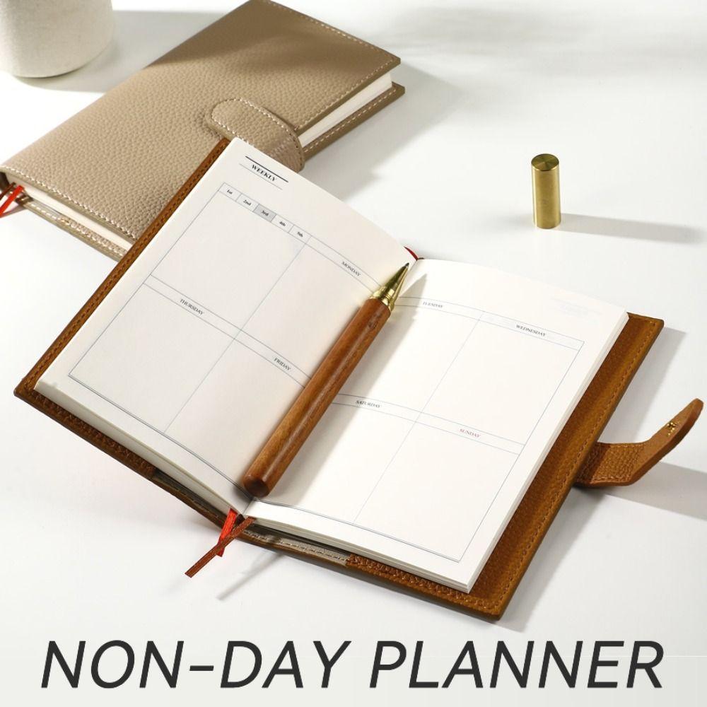 Exquisite Portable Notebook Litchi Leather Work Notepad Creative Subject Notebook Office