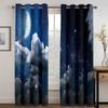 Sea Clouds Moon Night Natural Scenery Curtains for Children's Bedroom Kids Living Room Kids Window Treatments Kitchen Drapes