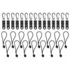 45 Pcs Black Tarp Clamps Set with Hooks and Bungee Cords Strong Gripping Power for Camping Vehicles