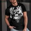 Vintage Horror 3D Skull Print Men's T-shirt Mens Clothing T-shirts for Men Oversized T-shirt Summer Street Short Sleeve Tee Tops