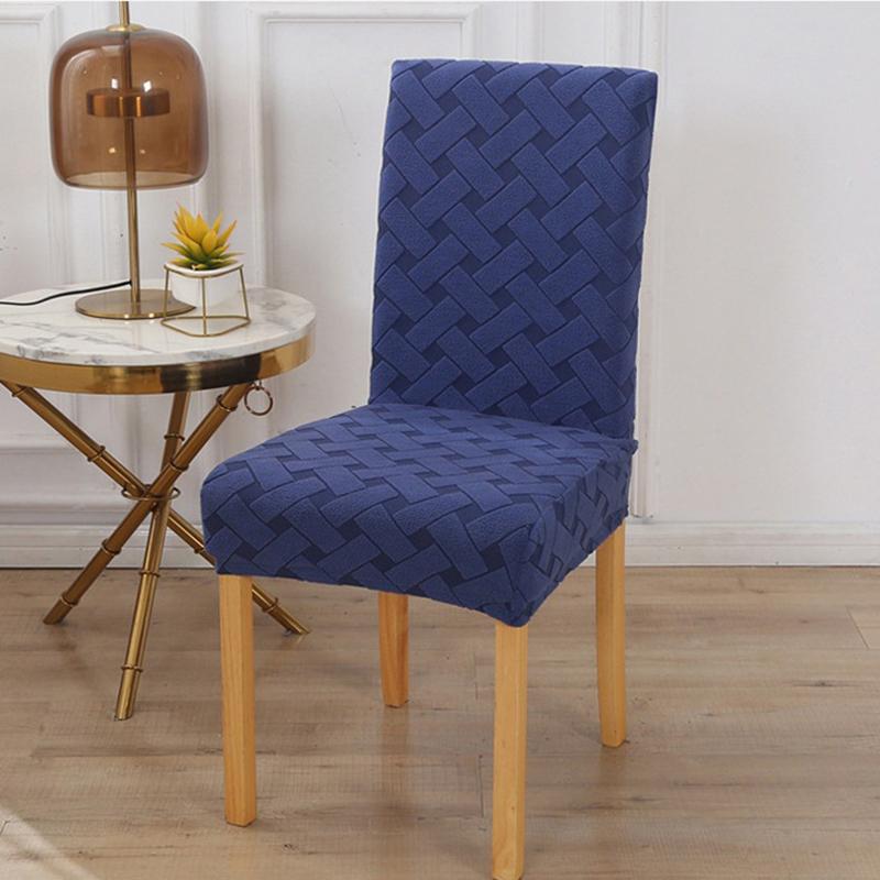 Чехлы для стульев в полоску из жаккарда для кухни, эластичные мягкие чехлы для стульев для столовой