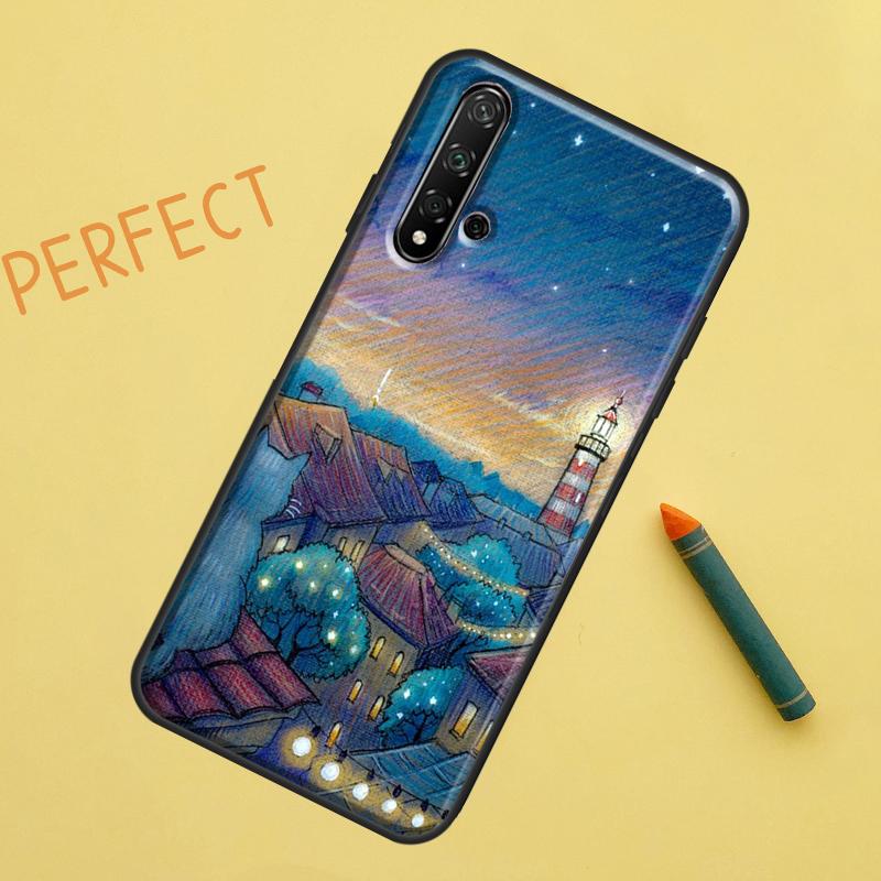 Чехол Lighthouse для Huawei Nova 5T 9 10 SE 7i 8i 11i 12i Y60 Y61 Y70 Y72 Y73 Y90 Y91 P20 P30 P40 Lite