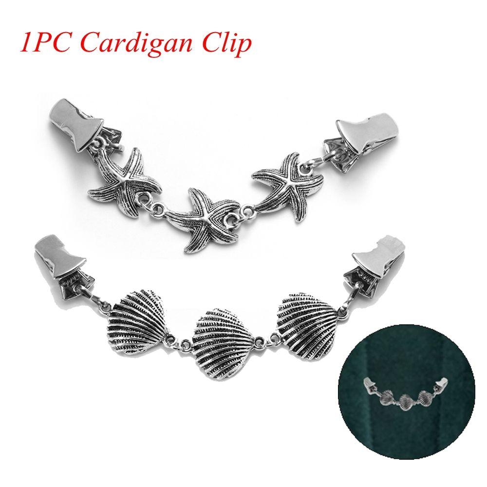 New Winter Starfish Shell Type Shawl Brooch Sweater Blouse Pin Duck Clip Clasps Cardigan Clip