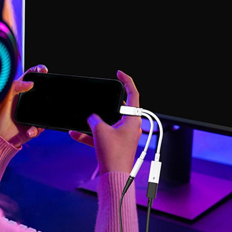 USB C на 3,5 мм Порт USB C Разветвитель Адаптер Зарядный Кабель Провод 2 в 1 Поддерживает 15 Вт Быструю Зарядку для Наушников Планшетов