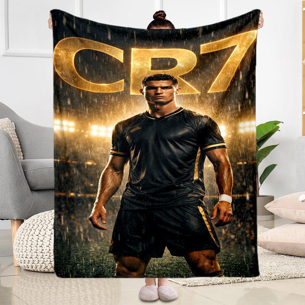 Ronaldo's Celebration Moment Blanket Comfortable Suitable for Bed Bedding Couch for All Occasions Playful Design Gift for Travel Home Birthdays