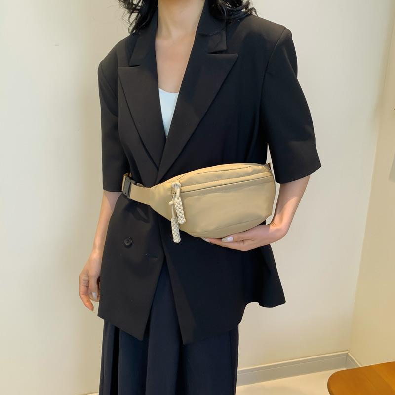 Модная сумка через плечо на груди, повседневная сумка из холста, женская новая модная повседневная спортивная нишевая модная однотонная поясная сумка