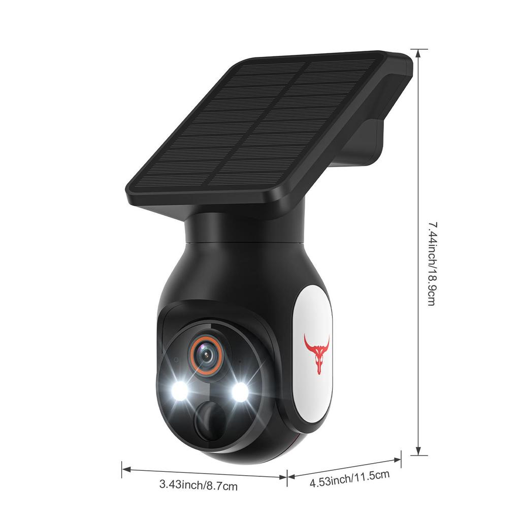 360-Degree Solar PTZ Wireless Battery Camera for Indoor/Outdoor Use