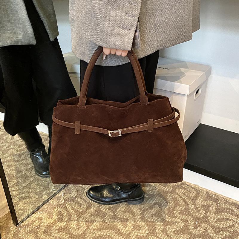Элегантные сумки для женщин, сумки через плечо, новая большая вместимость, женская сумка с пряжкой, декоративный дизайн, искусственная замша, застежка, повседневная сумка-тоут