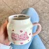 Высококачественная кружка в корейском стиле с крышкой, милая керамическая чашка, парная кружка для воды, бытовой подарок на день рождения для девочек