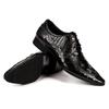 Модная мужская деловая обувь из натуральной кожи с крокодиловым узором, остроносая, мужская британская повседневная кожаная обувь большого размера 37-46