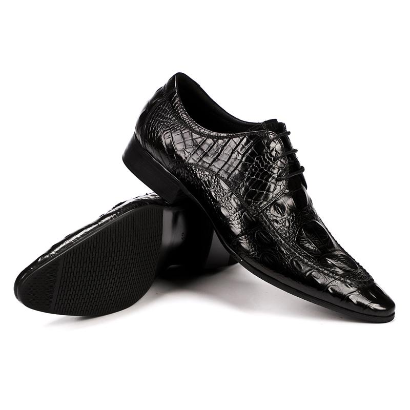 Модная мужская деловая обувь из натуральной кожи с крокодиловым узором, остроносая, мужская британская повседневная кожаная обувь большого размера 37-46