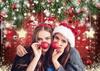 Christmas Backdrops Red Ball Theme Background Shining Stars Background New Year Backdrop for Christmas Party Decoration Banner