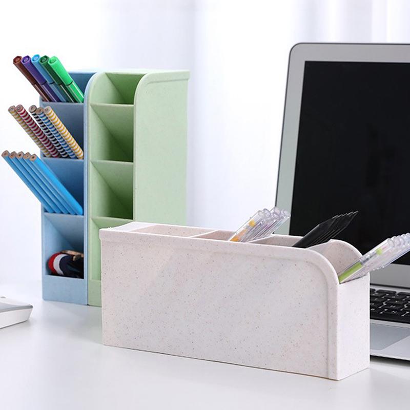 Pen Holder Pencil Makeup Storage Box Desktop Organizer School Office Stationery