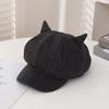 Cute Cat Ears Cat Ear Hat Adjustment Women Hat Retro Unisex Octagonal Cap  Artist