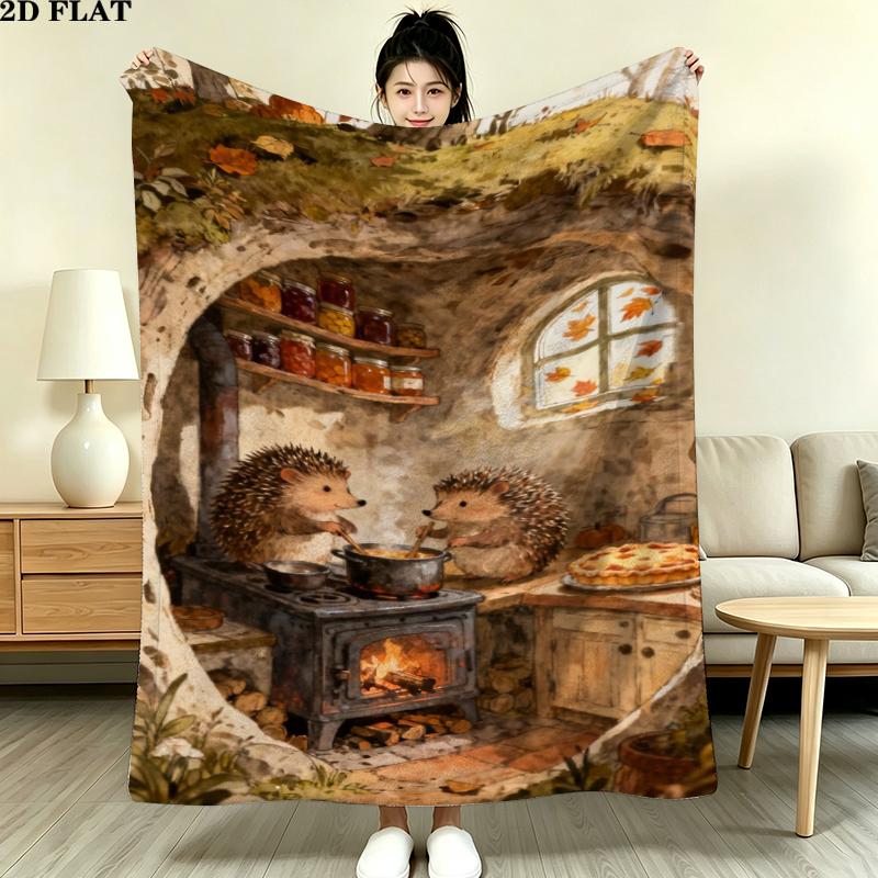 Storybook Art Print Flannel Blanket, High quality Comfortable for All Seasons, Home Decor, Warmth and Comfort, Perfect for Christmas Gifts