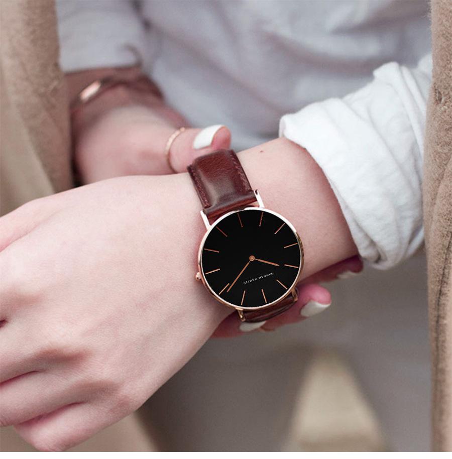 Women's Waterproof Quartz Watch with Leather Strap - Japanese Movement
