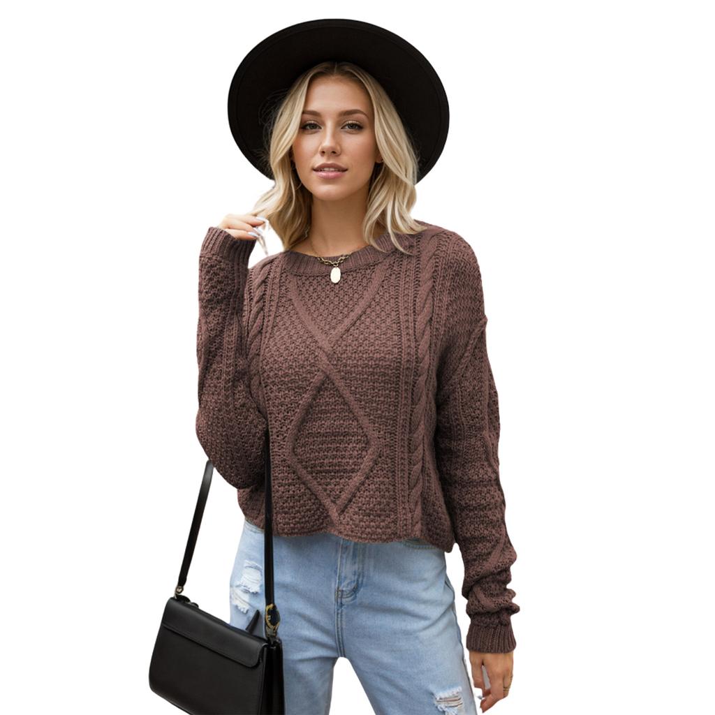Осенне-зимний женский свитер большого размера с витыми пуговицами, свободный объемный вязаный свитер