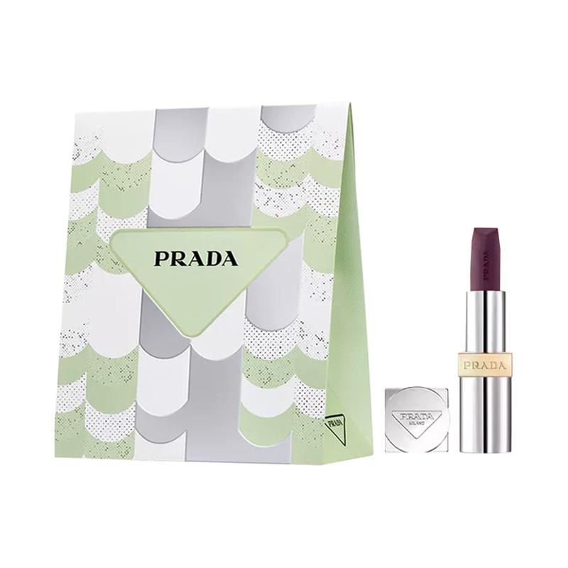 Prada Матовая Помада #P57 Кибер Пурпурный 3.8г, Ограниченная Серия с Подарочным Пакетом