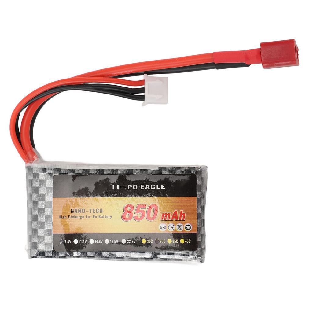 Аккумулятор LiPo 7,4 В 2S 25C 850 мАч Аккумулятор для RC-грузовика Литиевый аккумулятор с T-разъемом для XLH Q903 Q901 Q902 116