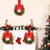 6 Pcs 6 Inch Christmas Mini Cabinet Wreaths Small Artificial Cedar Wreath with Ribbon Bow Pinecone Berry for Front Door Window Farmhouse Home