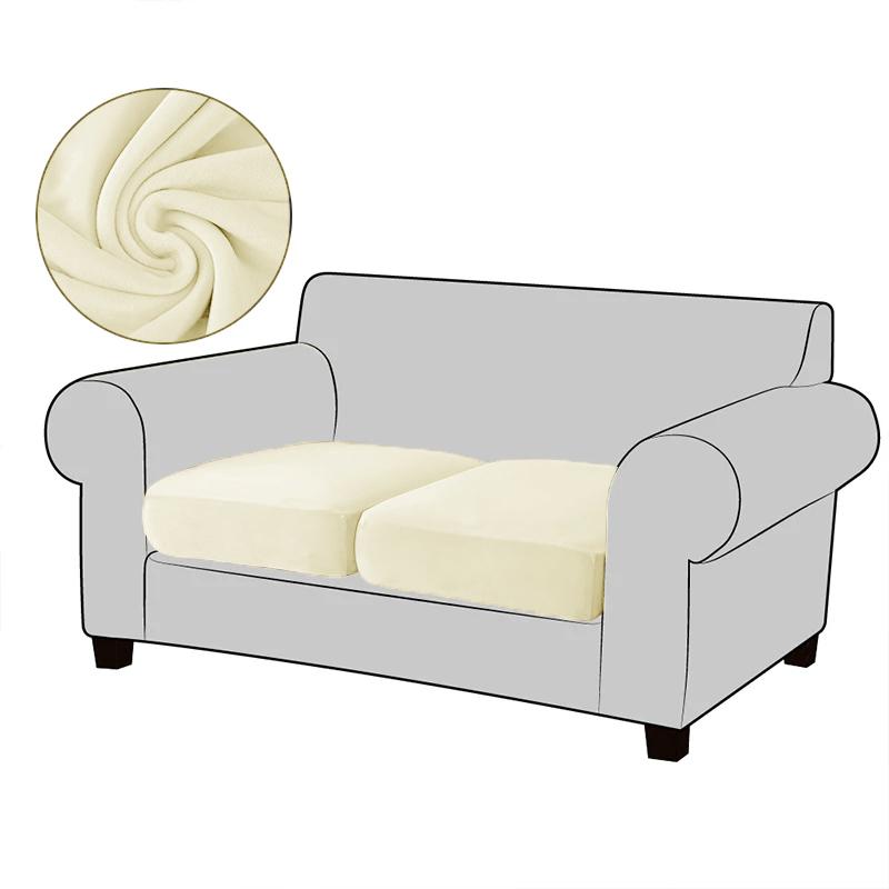 Velvet Sofa Seat Cushion Covers For Living Room Plush Sofa Cushion Covers Soft Stretch Sofas Couch Slipcover Furniture Protector