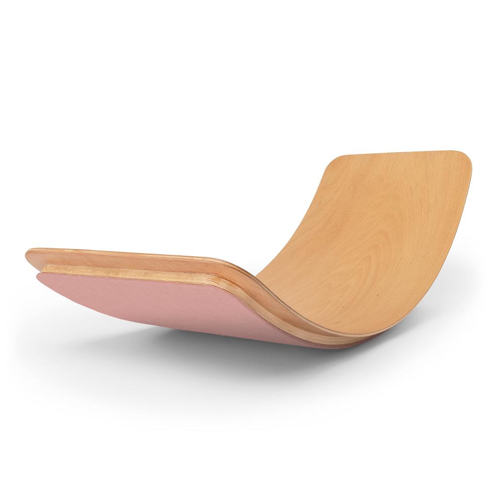 Balance Board Wooden Wobble Rocker Board Activity Body Balancing Training Toy Lama Smile salmon