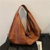 Large Capacity Bag Women's 2026 New Retro Shoulder Bag Casual Versatile Shoulder Bag Soft Leather Tote Bag