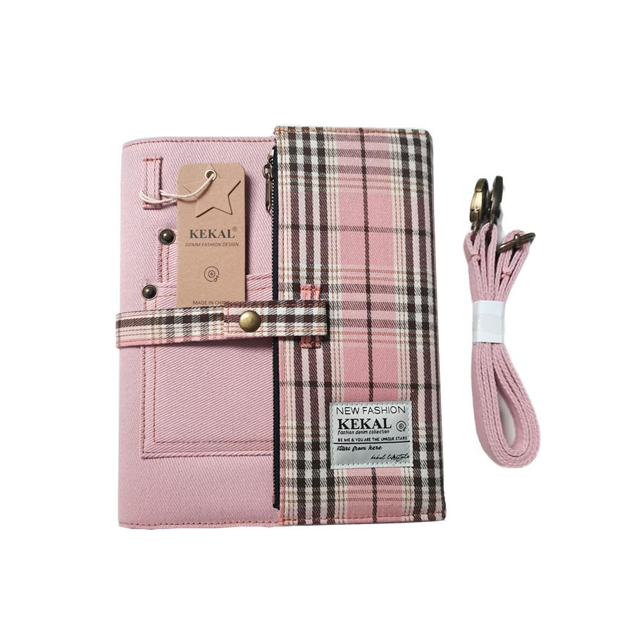 Jeans Plaid Patchwork Binder A5 Photocard Collect Book Button Lock 3inch Photocards Holder 4grid Photo Album Card Collector Gift