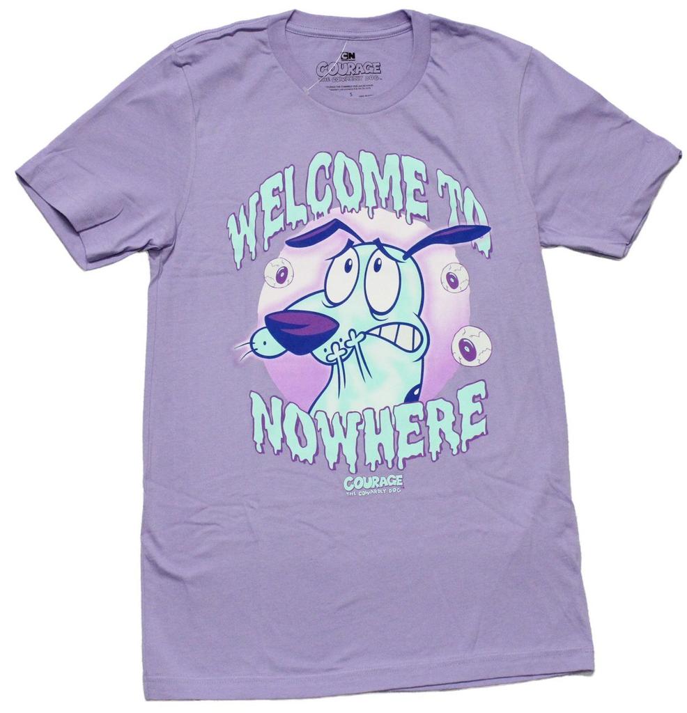 Courage the Cowardly Dog New Adult T-Shirt - Dripping "Welcome to Nowhere"