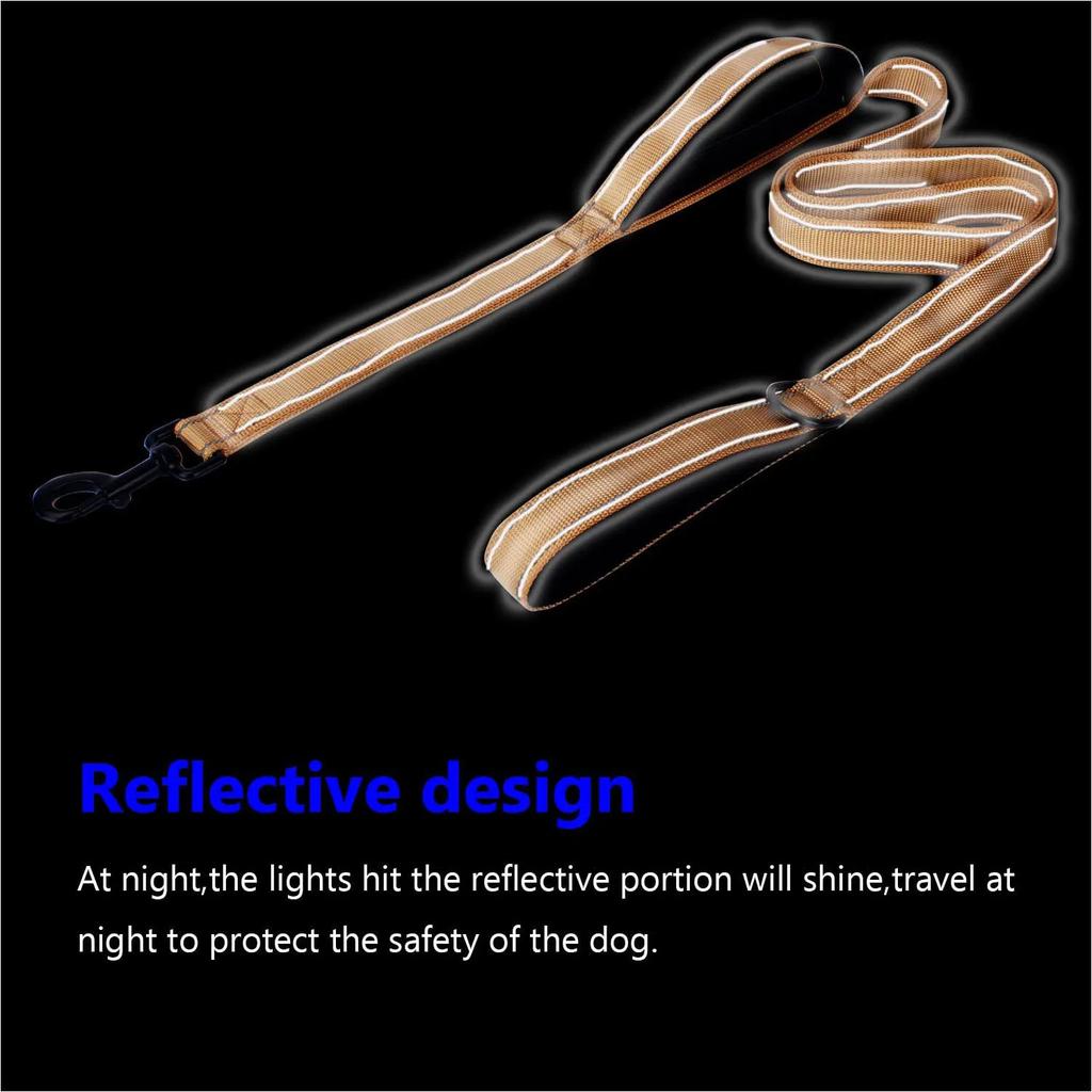 Dog Leashes Outdoor Travel Dog Training Chain Heavy Duty Double Handle Lead for Greater Control  Training Dual Handle