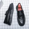 Classic Mens Slip-on Loafers Fashion Concise Business Leather Shoes Gentleman Shoes Soft Light Moccasin Shoes Driving Flat Shoes