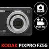 KODAK PIXPRO Цифровая камера FZ55-BK с 5-кратным оптическим зумом, широкоугольным объективом 28 мм и 2,7-дюймовым ЖК-экраном, 16 Мп, простая в использовании (черный)