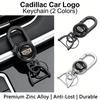 Cadillac Keychain Car Logo Premium Keyring Zinc Alloy For CT4 CT5 XT4 XT5 XT6 ATS CTS XTS All Cadillac Models Auto Accessories