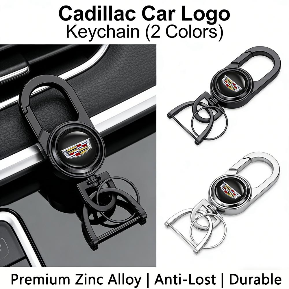 Cadillac Keychain Car Logo Premium Keyring Zinc Alloy For CT4 CT5 XT4 XT5 XT6 ATS CTS XTS All Cadillac Models Auto Accessories