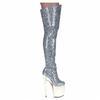 New 20CM High-heeled Stage Glitter Knee Boots, Large-size Nightclub Women's Shoes YKC