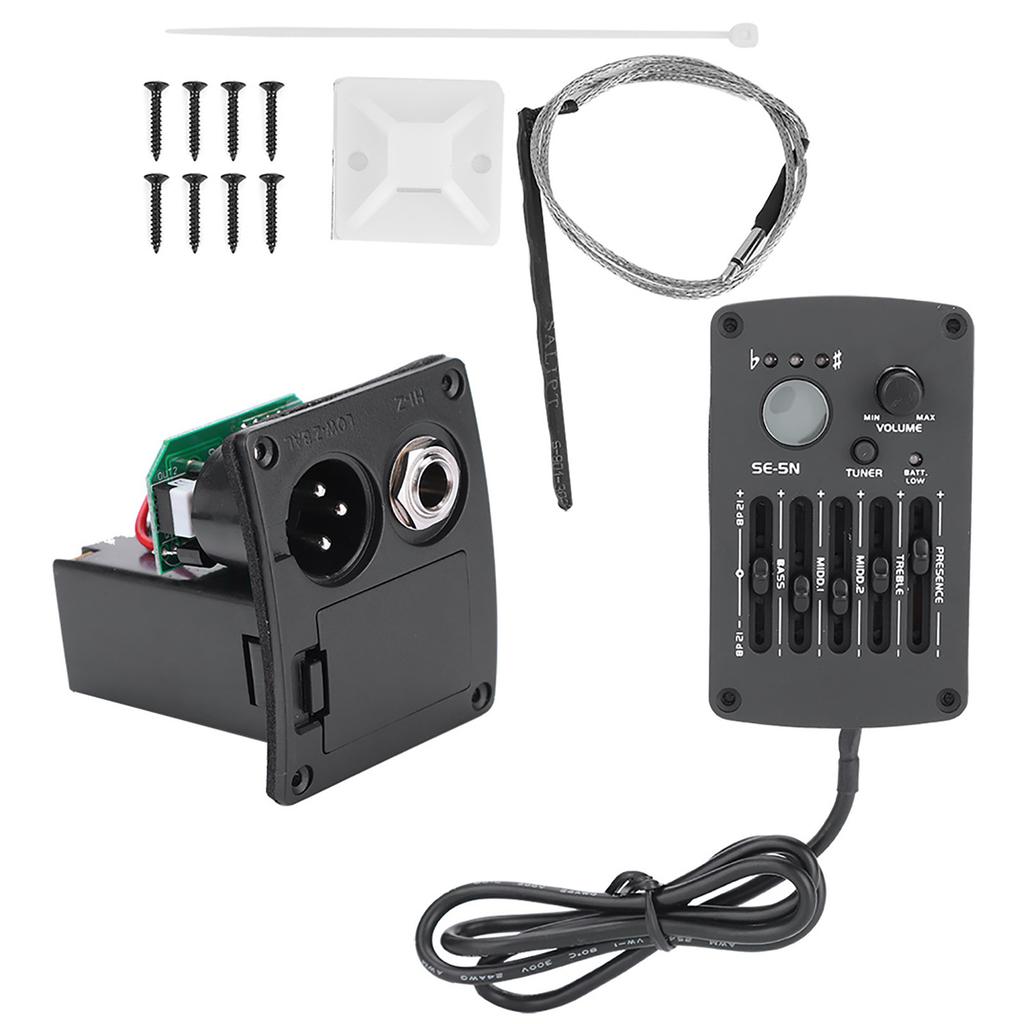 SE-5N 5-полосный эквалайзер, звукосниматель, тюнер для акустической гитары, набор аксессуаров для музыкального инструмента