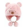 Winter Warm Baby Hats Toddler Earflap Bear Hat with Soft Ball Unisex Infant Snow Cap Fleece Warm Hemming Caps for Newborn