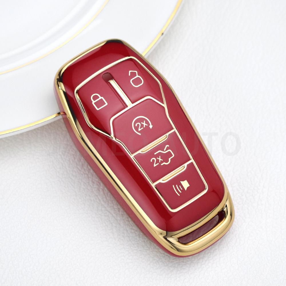 Подходит для Ford Fusion F-150 Edge Explorer Mustang Lincoln Mkz Mkc Platinum F150 Lariat 5 Кнопок ТПУ Автомобильный Чехол-Крышка для Умного Брелока Ключа